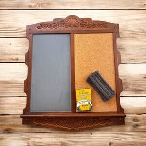 Vintage Retro 90's Chalkboard Corkboard Hanging Board Grannycore Country Cottage